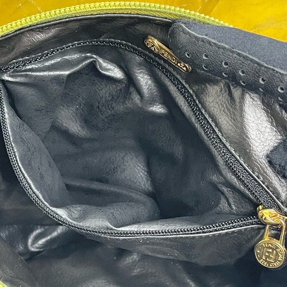 Vintage RARE Fendi Ombré Green and Yellow Canvass with Gold Chain Strap - Picture 13 of 15